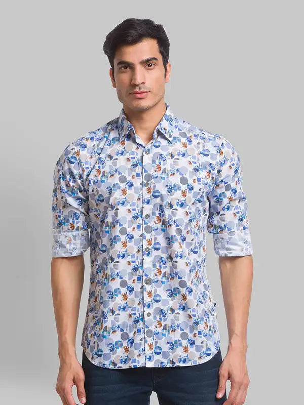 Men Slim Fit Grey Shirt