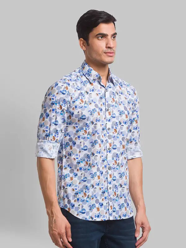 Men Slim Fit Grey Shirt
