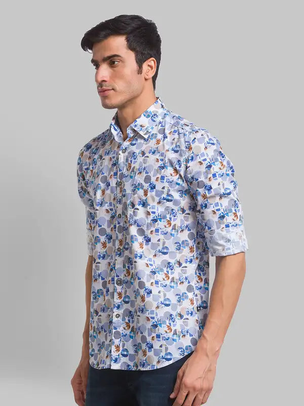 Men Slim Fit Grey Shirt