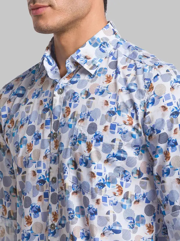 Men Slim Fit Grey Shirt