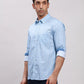 Parx Men Blue Checks Slim Fit Cotton Full Sleeve Cut Away Collar Shirt