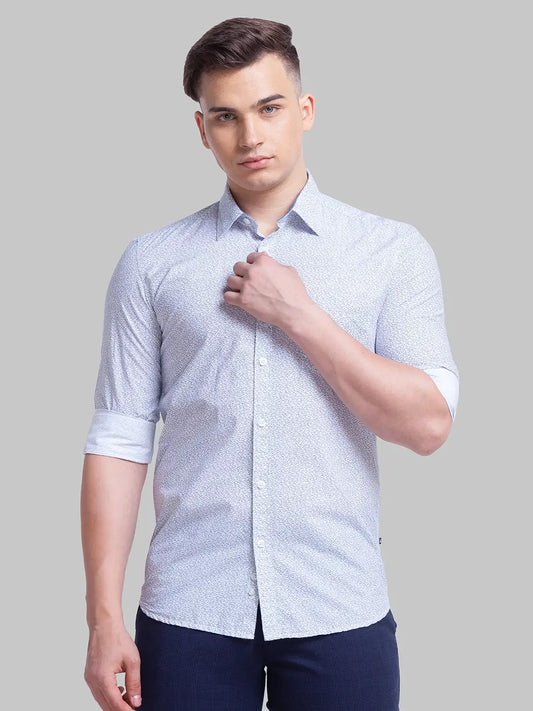 Men Slim Fit White Shirt