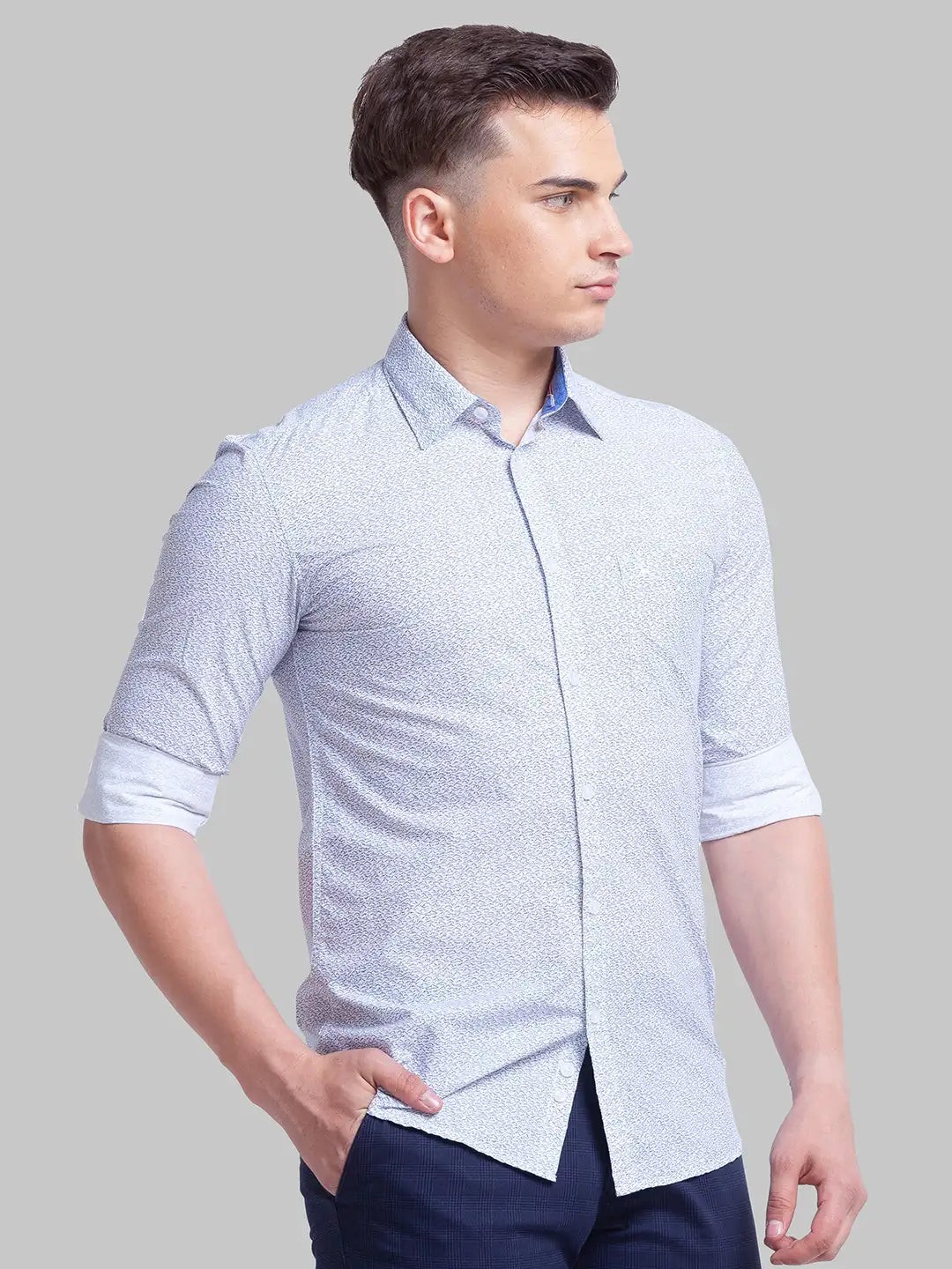Men Slim Fit White Shirt