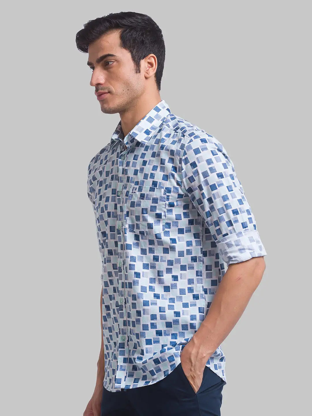 Men Slim Fit Light Yellow Shirt
