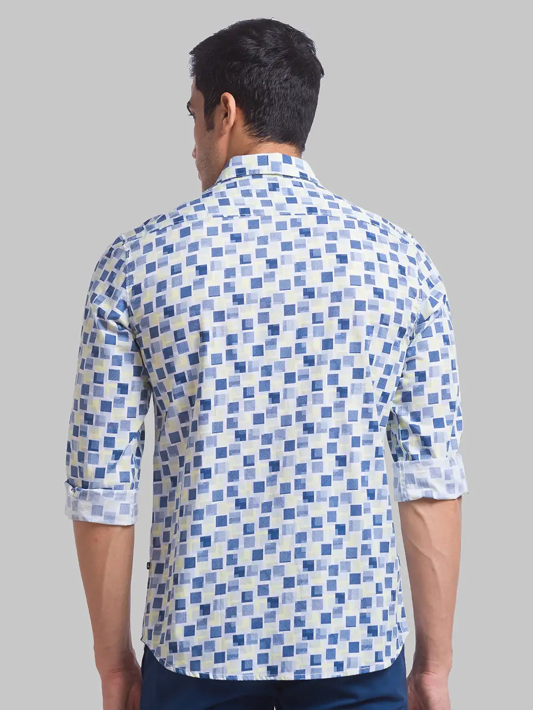 Men Slim Fit Light Green Shirt