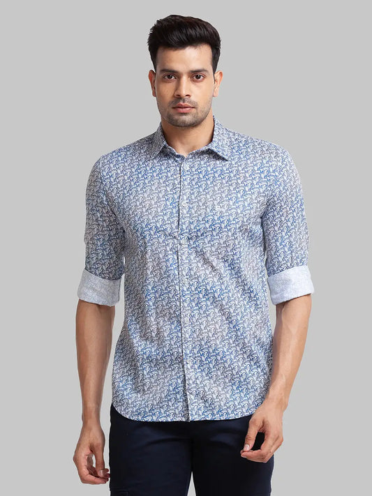 Men Slim Fit White Shirt