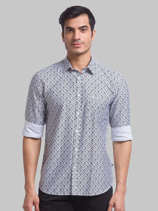 Men Slim Fit Green Shirt