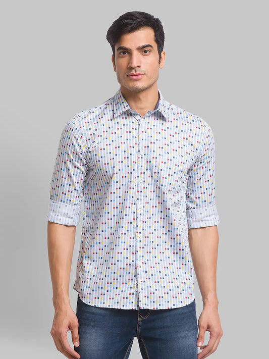 Men Slim Fit Blue Shirt
