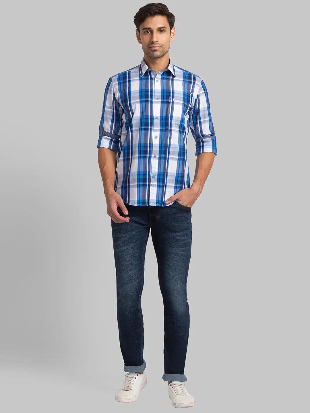 Men Slim Fit White Shirt