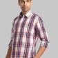 Parx Men Orange Checks Slim Fit Cotton Blend Full Sleeve Shirts