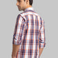 Parx Men Orange Checks Slim Fit Cotton Blend Full Sleeve Shirts