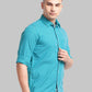 Parx Men Orange Stripe Slim Fit Cotton Full Sleeve Cutaway Collar Shirt
