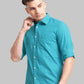 Parx Men Orange Stripe Slim Fit Cotton Full Sleeve Cutaway Collar Shirt