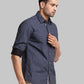 Men Slim Fit Blue Shirt