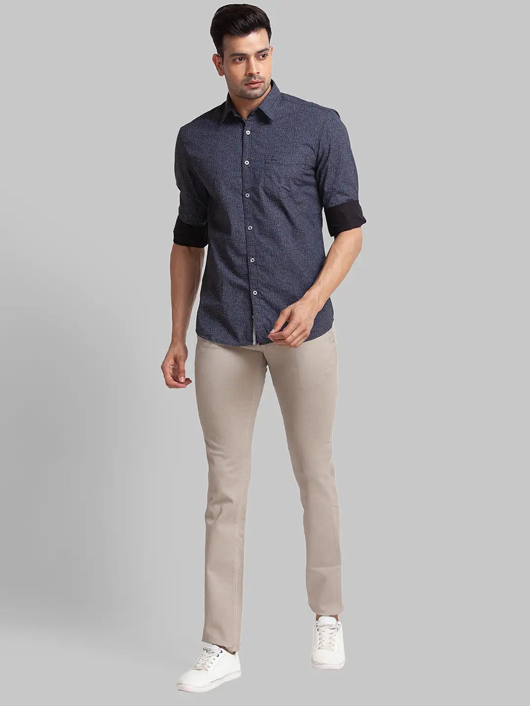 Men Slim Fit Blue Shirt