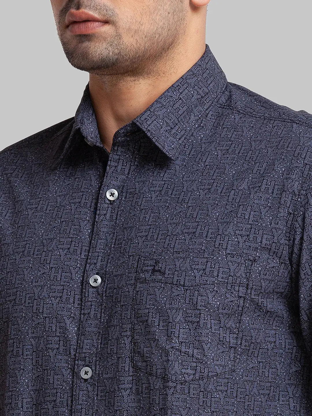 Men Slim Fit Blue Shirt