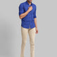 Parx Men Violet Checks Slim Fit Cotton Full Sleeve Cut Away Collar Shirt