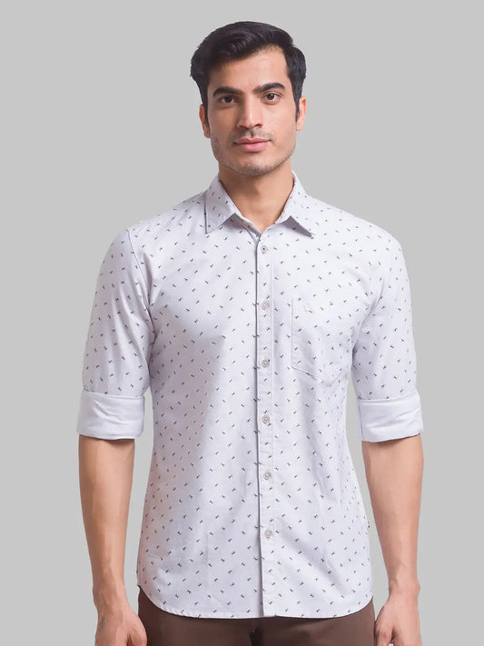 Men Slim Fit White Shirt