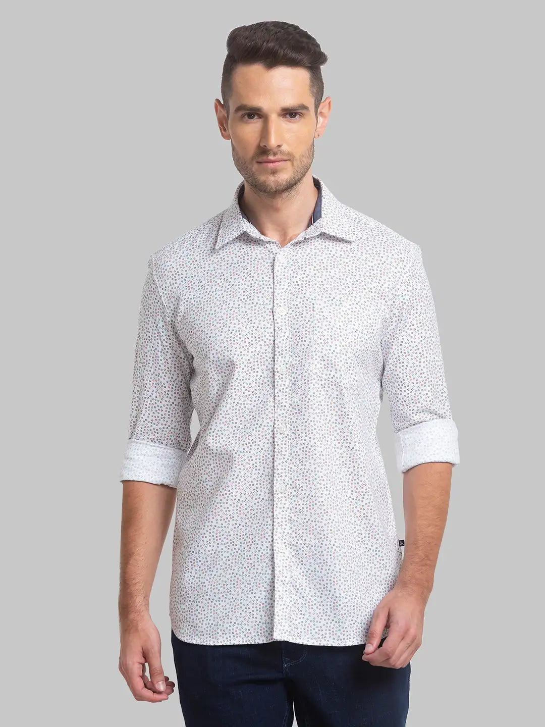 Men Slim Fit Yellow Shirt