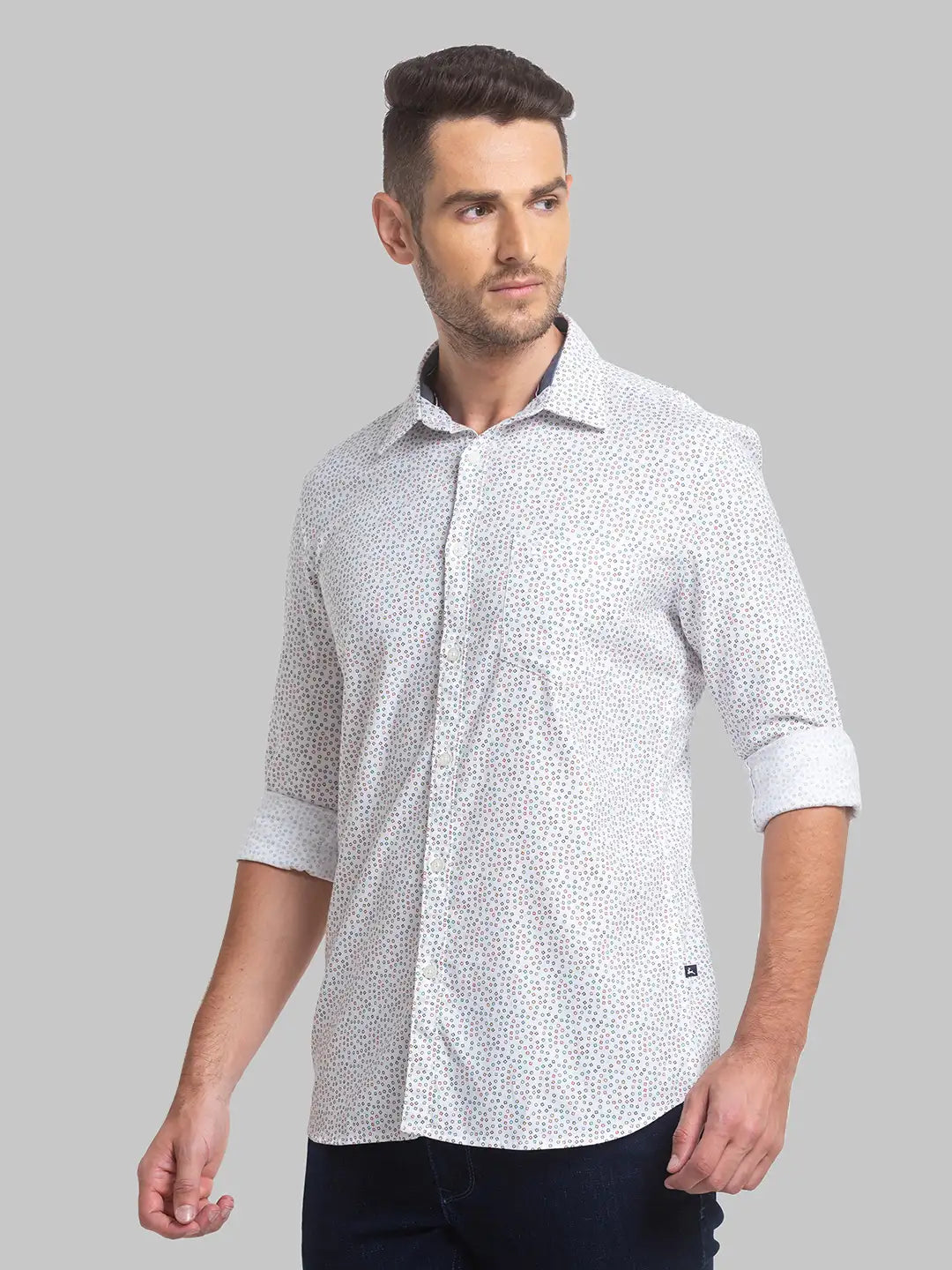 Men Slim Fit Yellow Shirt