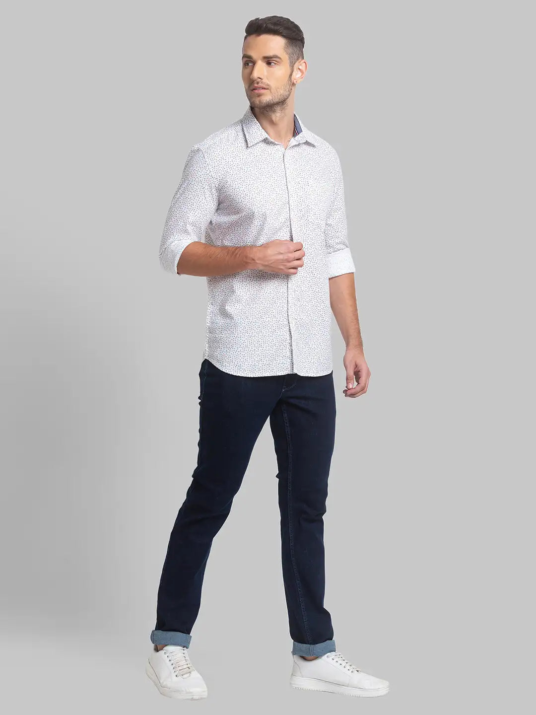 Men Slim Fit Yellow Shirt