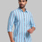 Men Slim Fit Blue Shirt