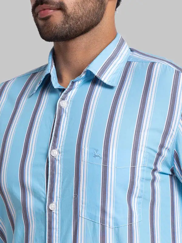 Men Slim Fit Blue Shirt