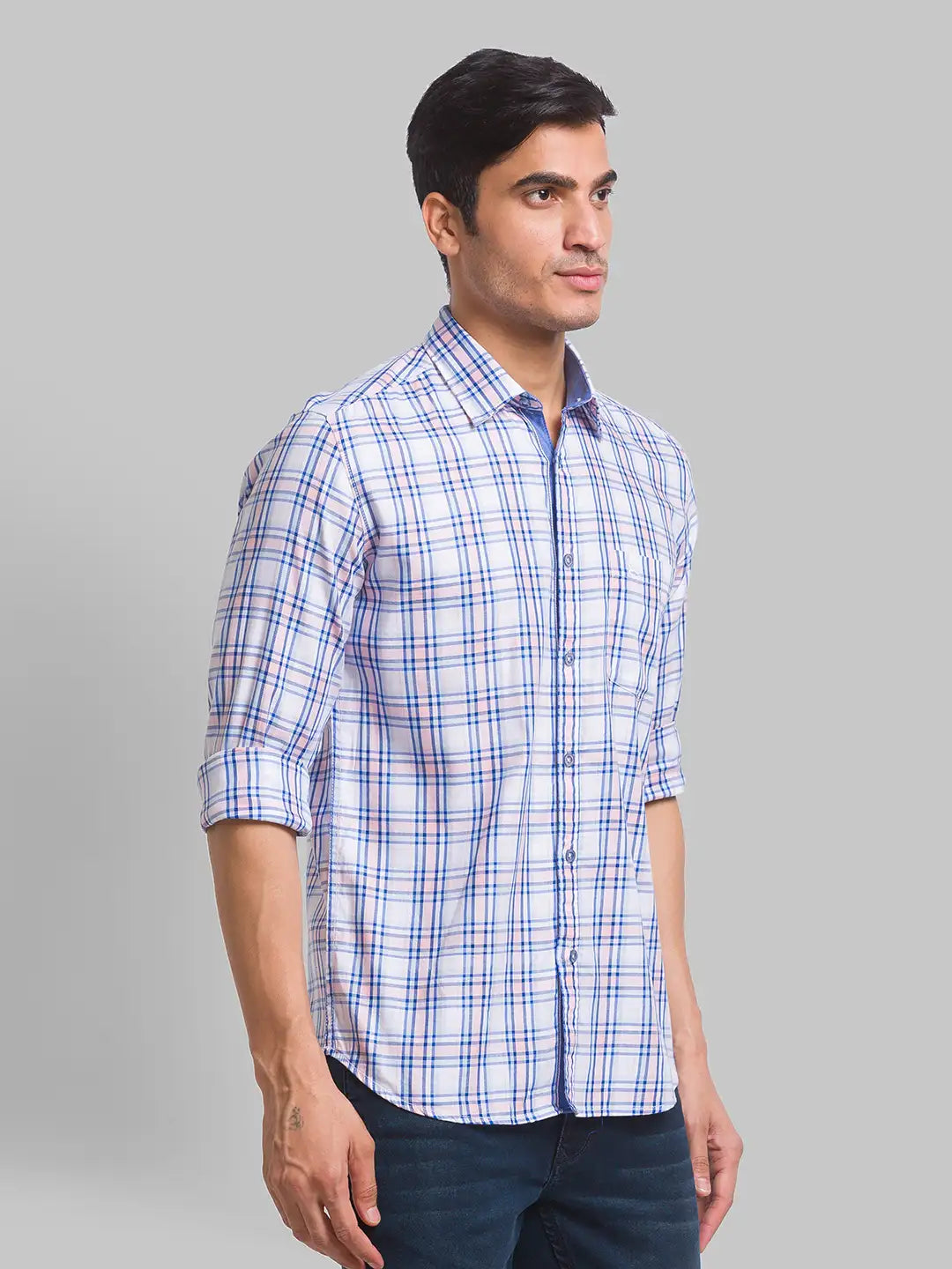 Men Slim Fit Blue Shirt