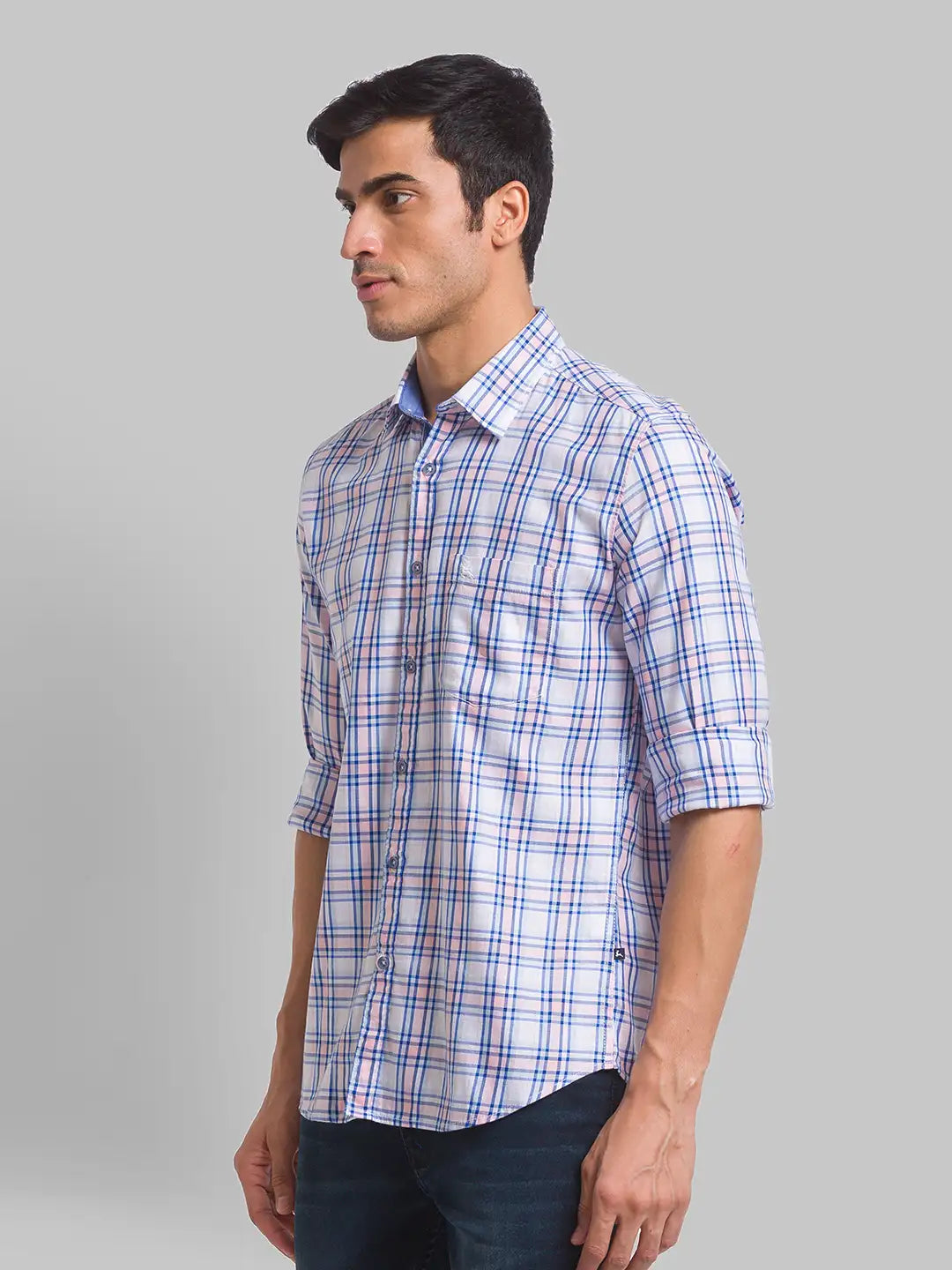 Men Slim Fit Blue Shirt