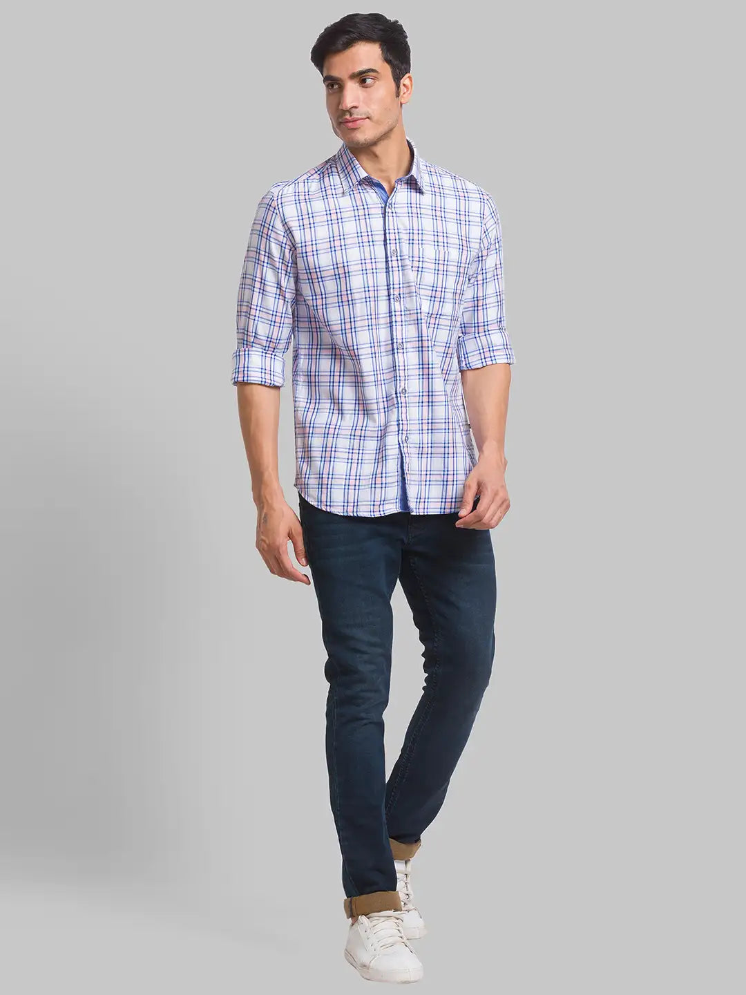 Men Slim Fit Blue Shirt