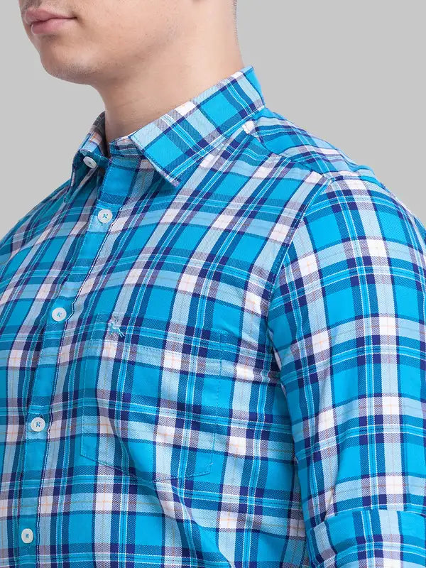 Men Slim Fit Blue Shirt