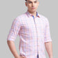 Parx Men Yellow Checks Slim Fit Cotton Full Sleeve Shirts