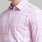 Parx Men Yellow Checks Slim Fit Cotton Full Sleeve Shirts