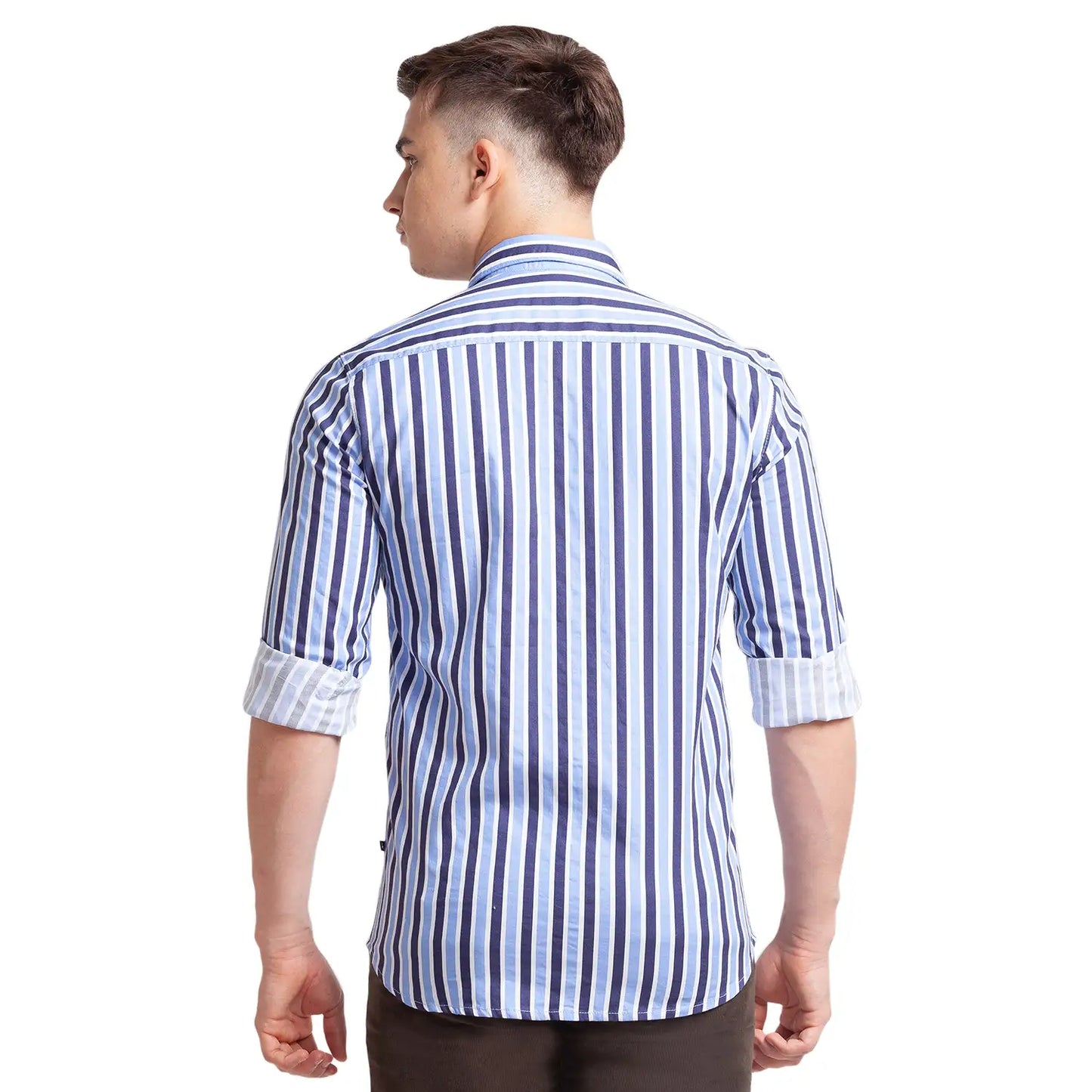 Men Slim Fit Pink Shirt