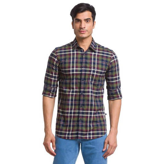 Men Slim Fit Medium Fawn Shirt