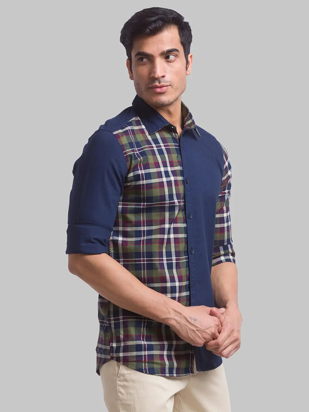 Men Slim Fit Blue Shirt