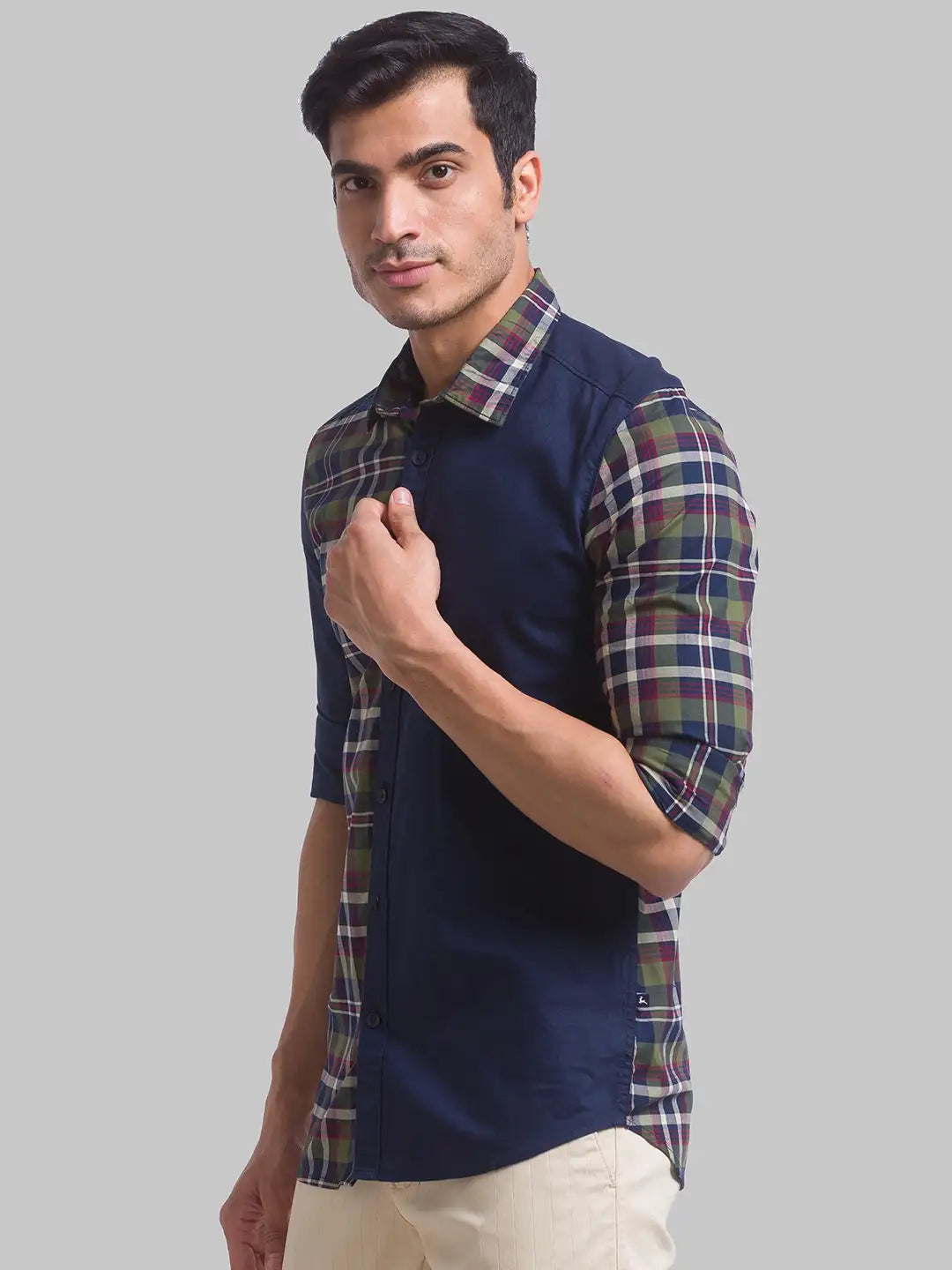 Men Slim Fit Blue Shirt