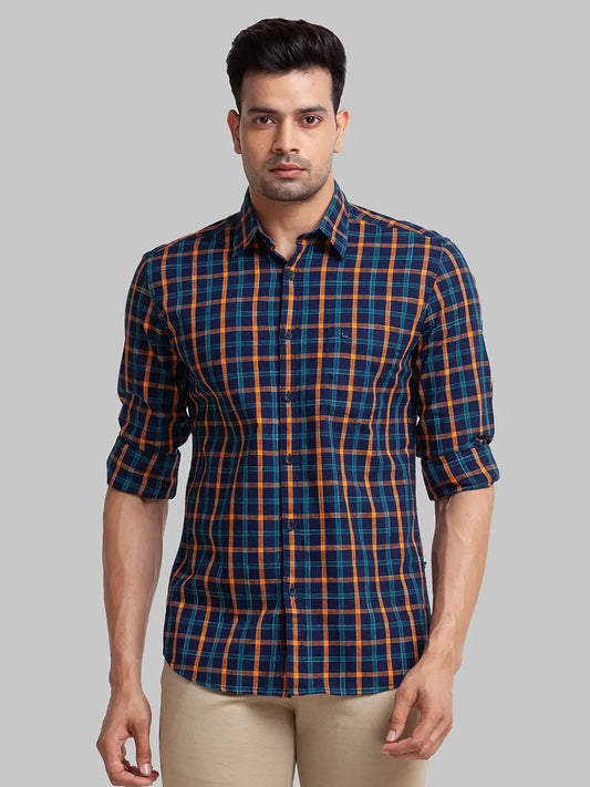 Men Slim Fit Green Shirt