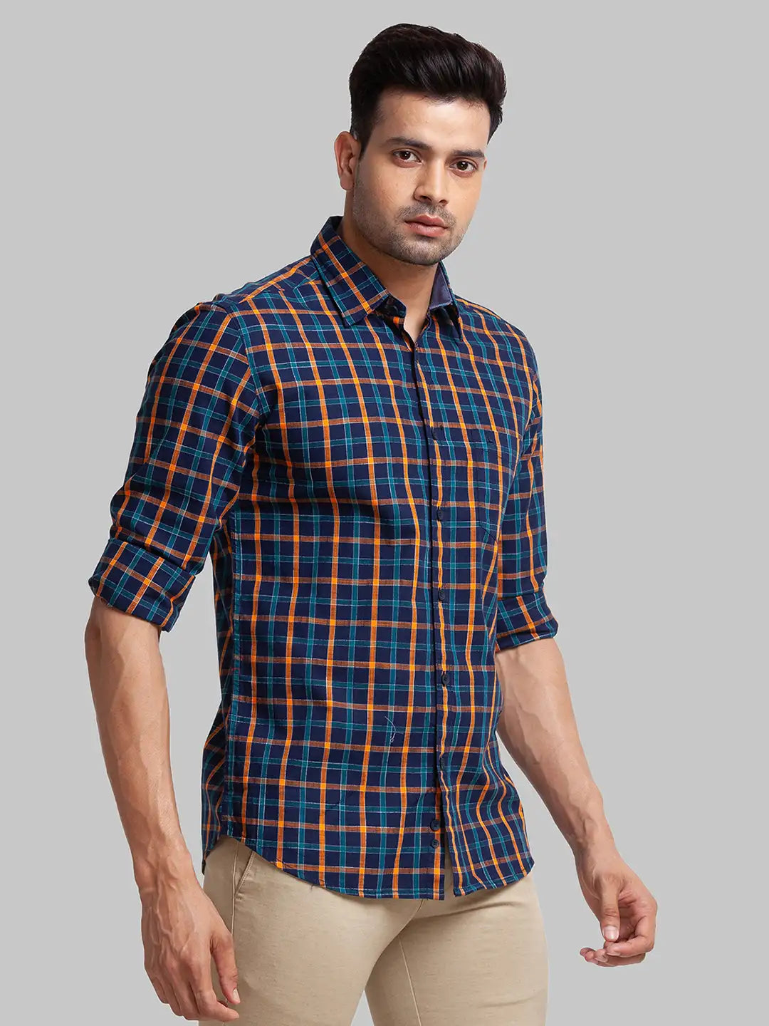 Men Slim Fit Green Shirt