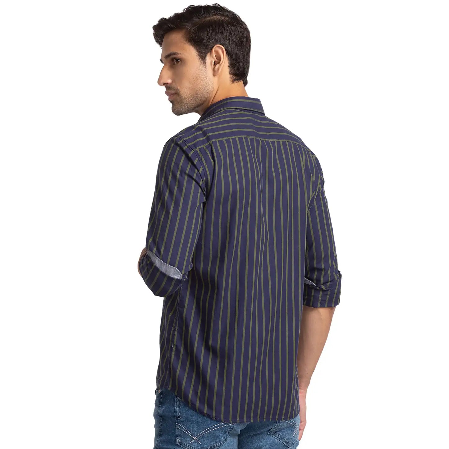 Men Slim Fit Blue Shirt