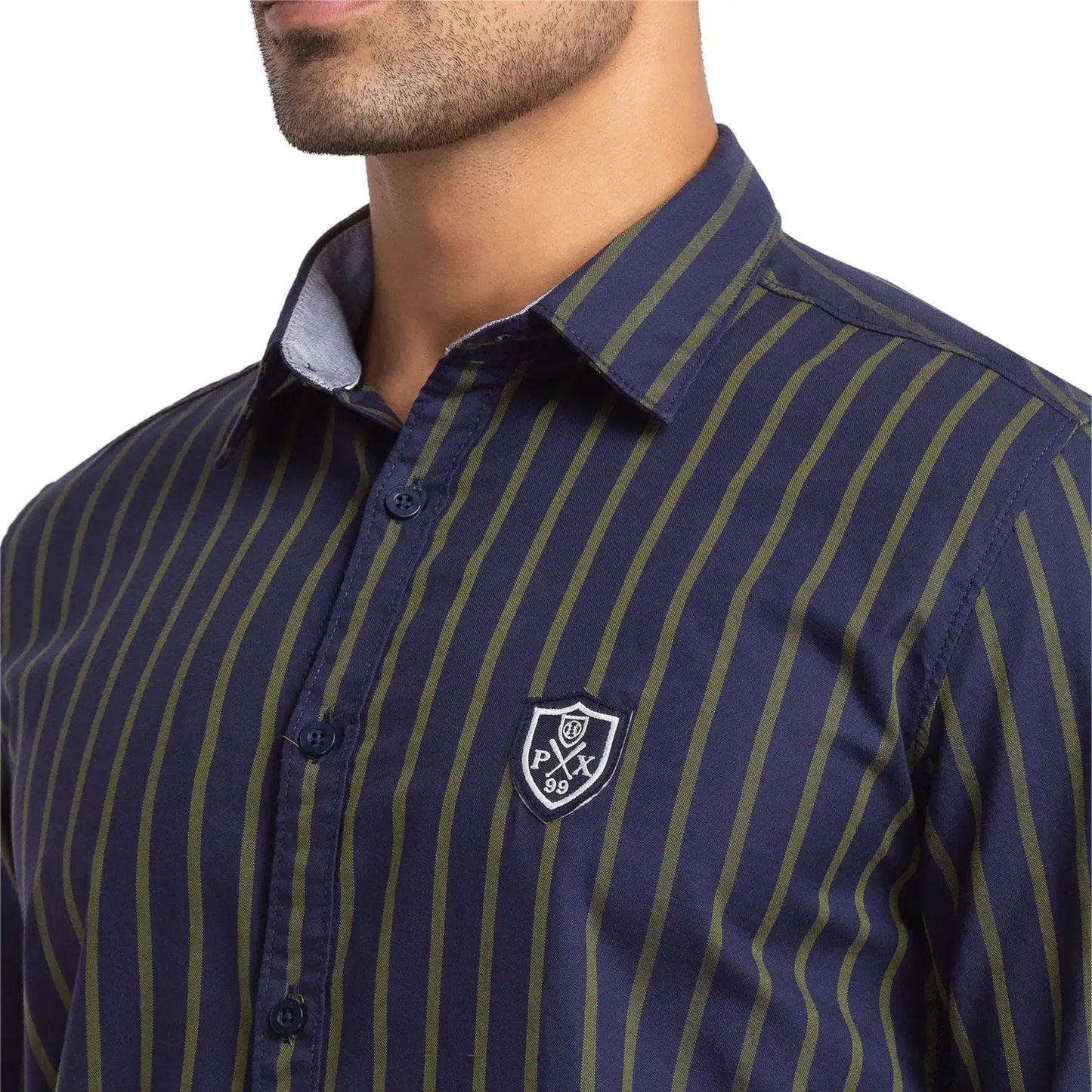 Men Slim Fit Blue Shirt