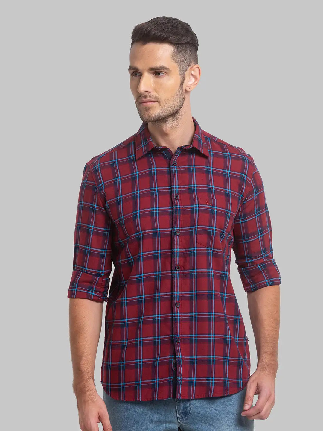 Men Slim Fit Blue Shirt