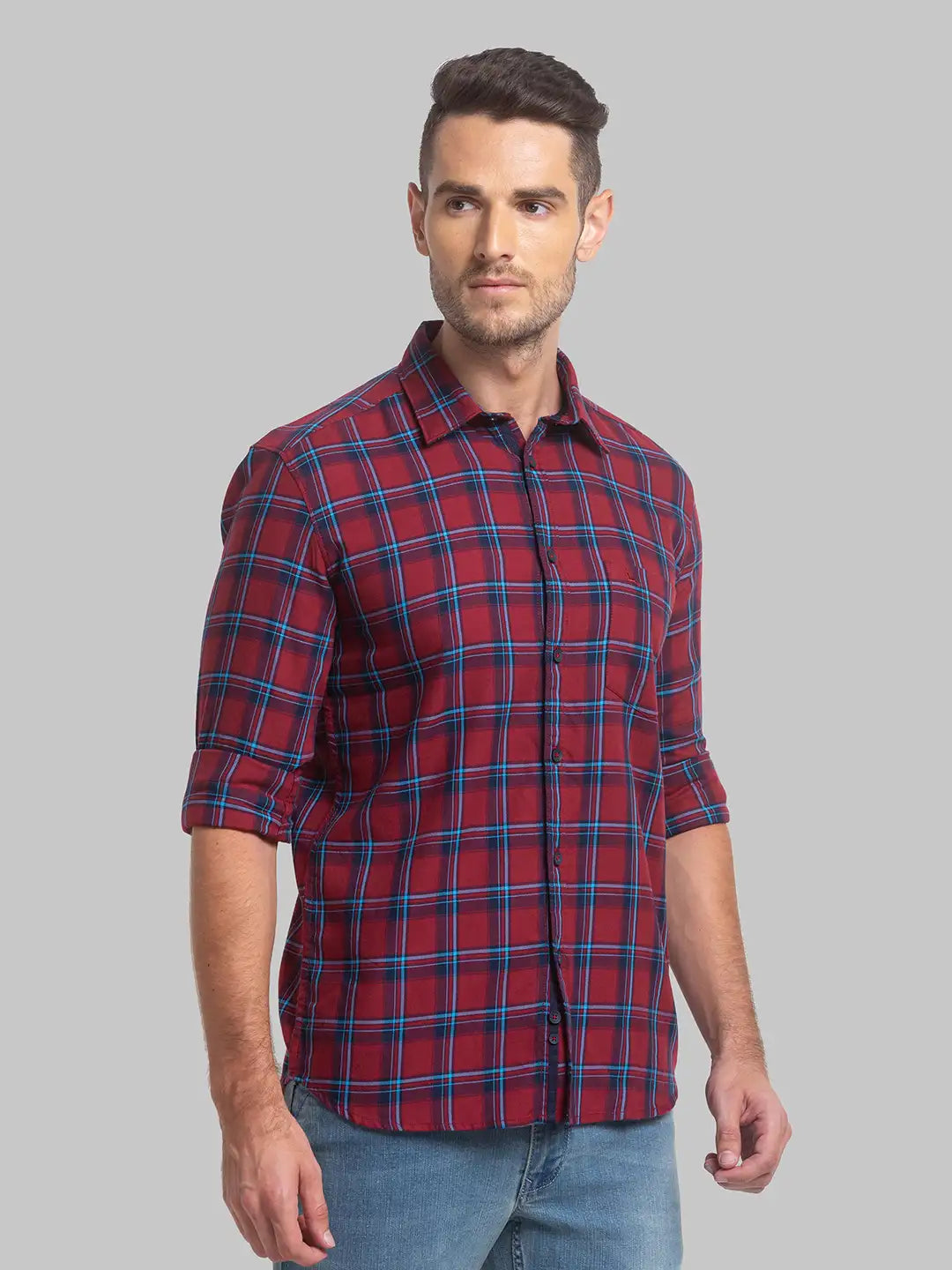Men Slim Fit Blue Shirt
