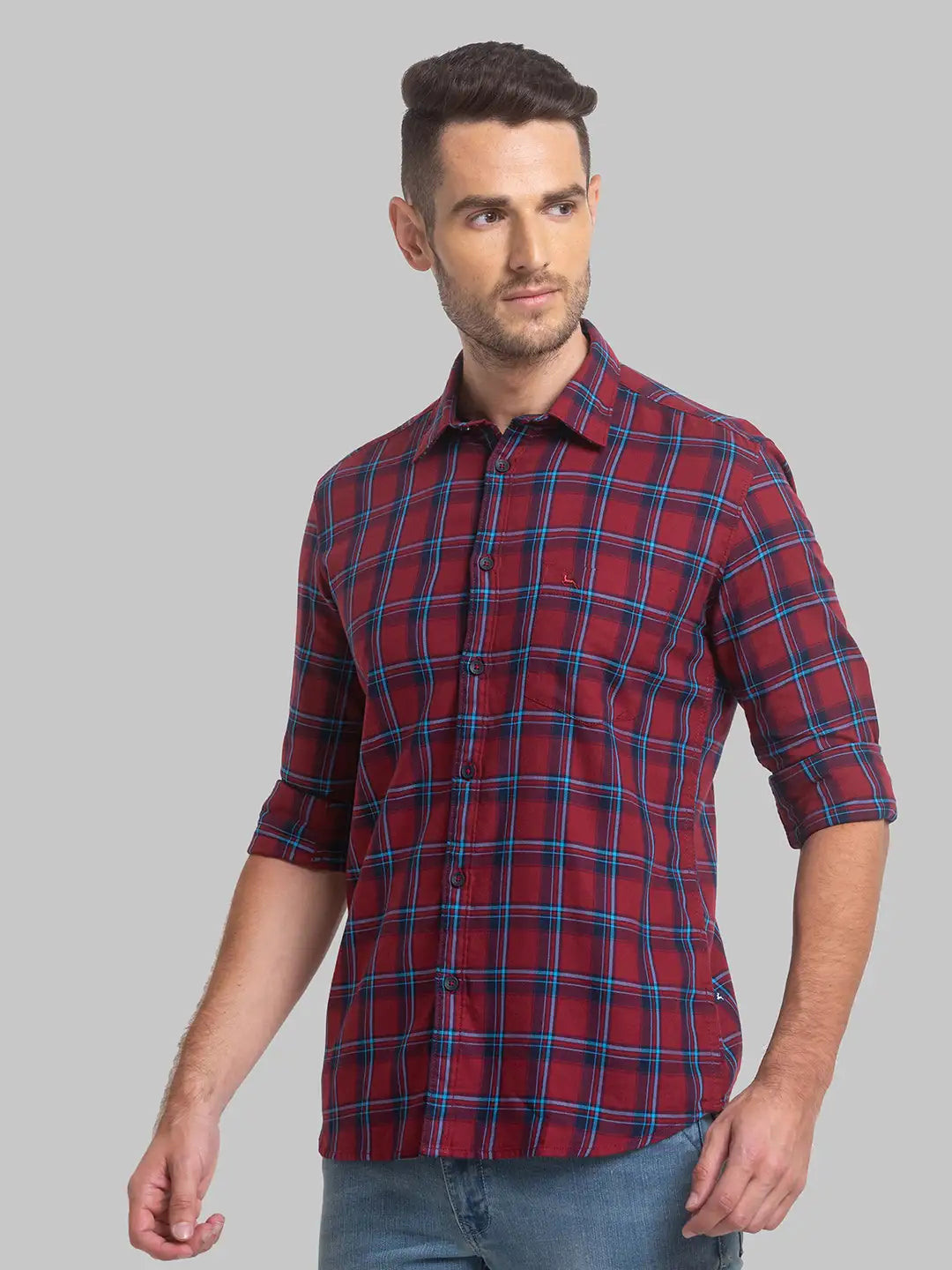Men Slim Fit Blue Shirt