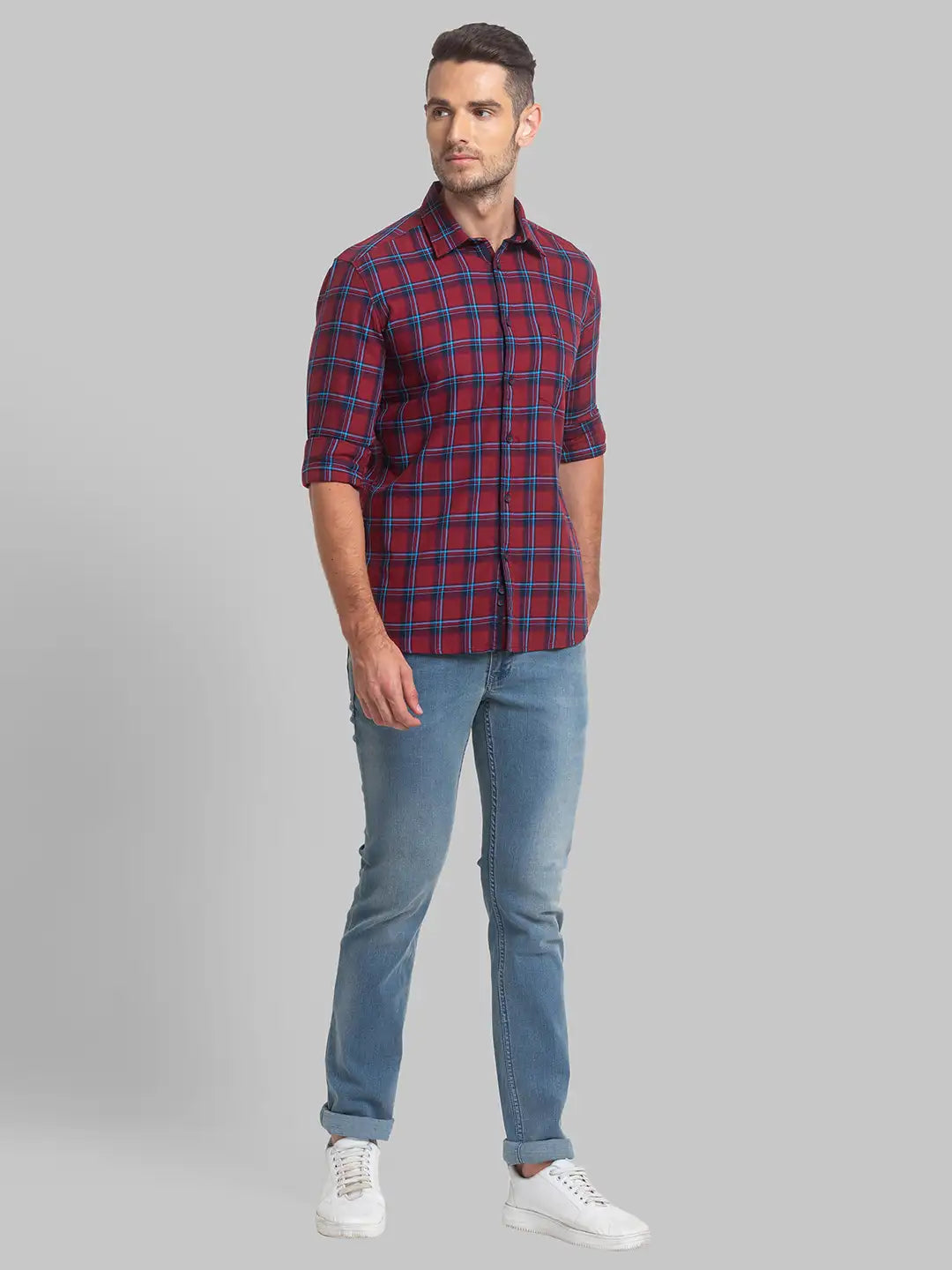 Men Slim Fit Blue Shirt