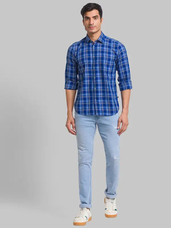 Men Slim Fit Orange Shirt