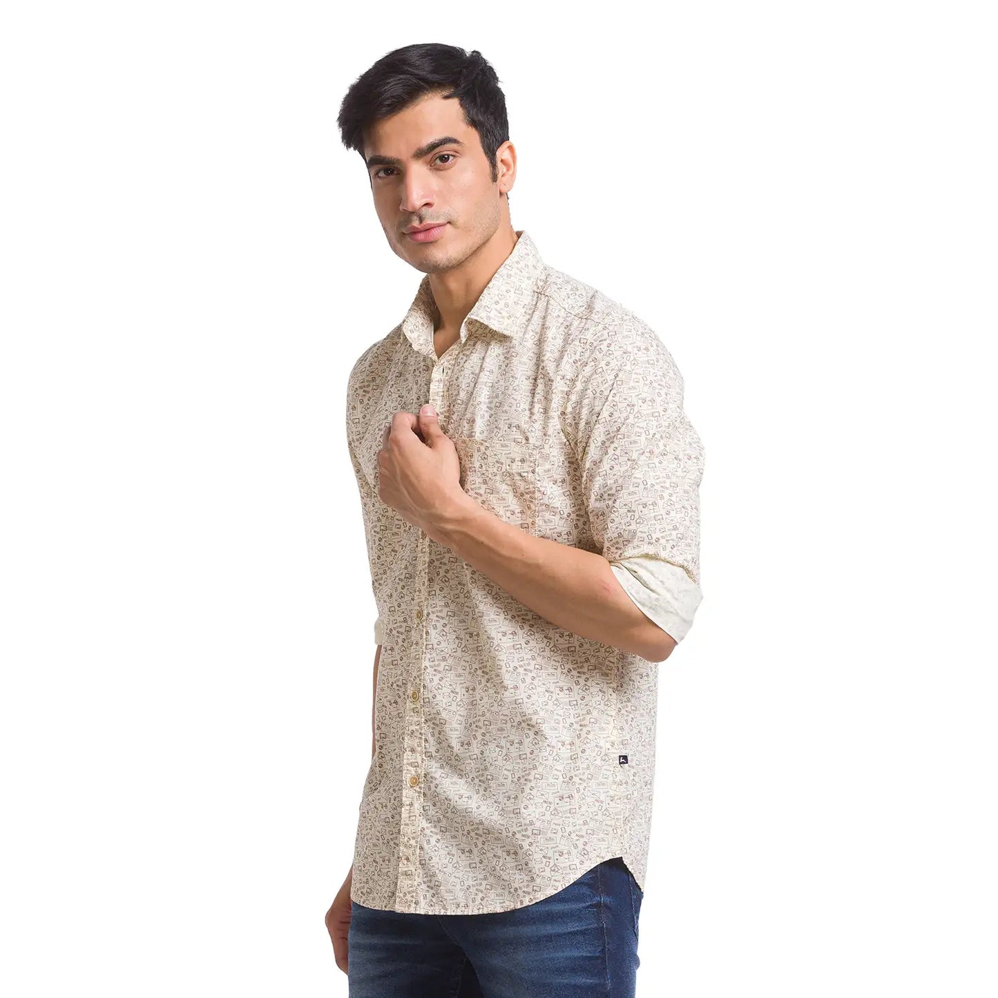 Men Slim Fit Dark Blue Shirt