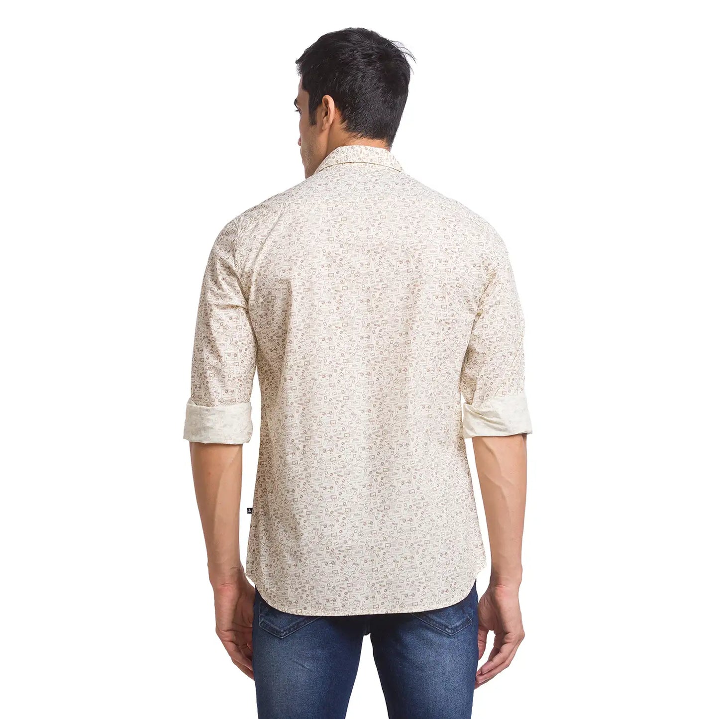 Men Slim Fit Dark Blue Shirt