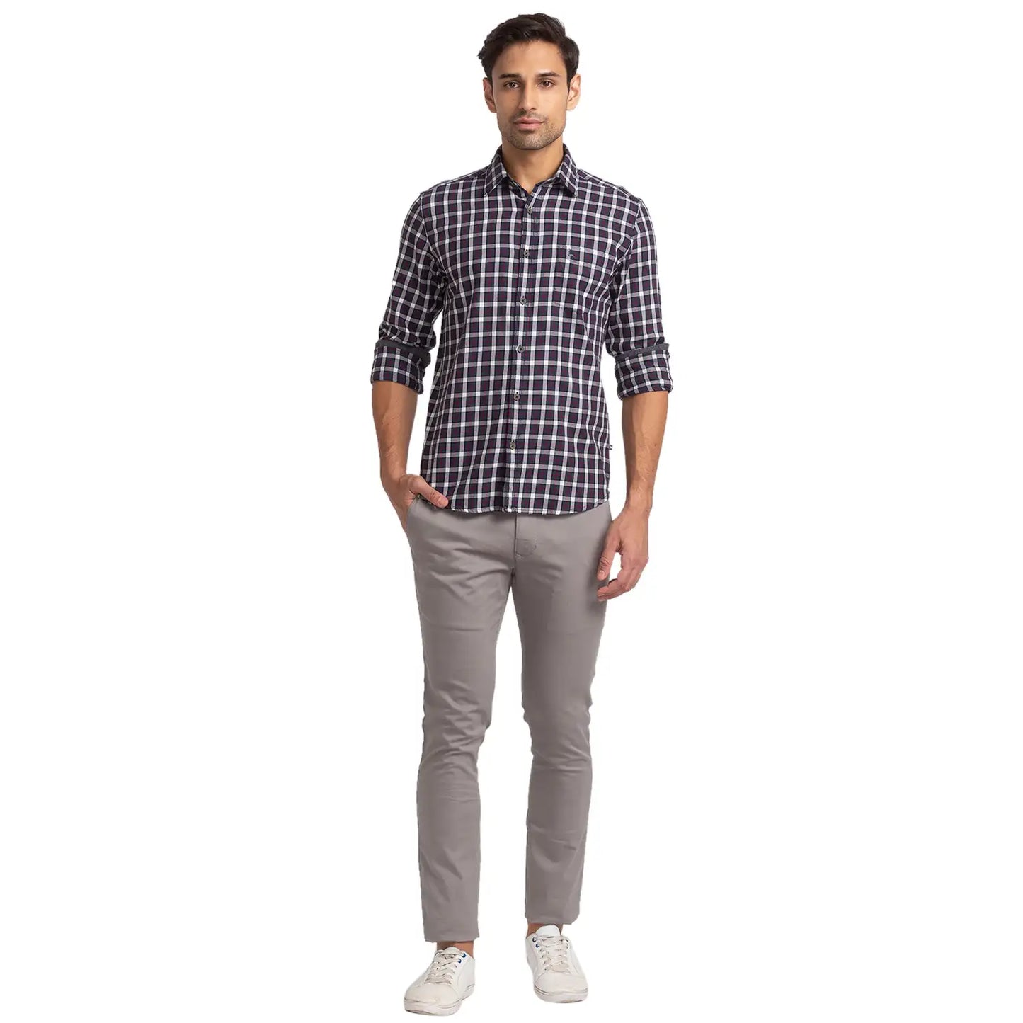 Men Slim Fit White Shirt