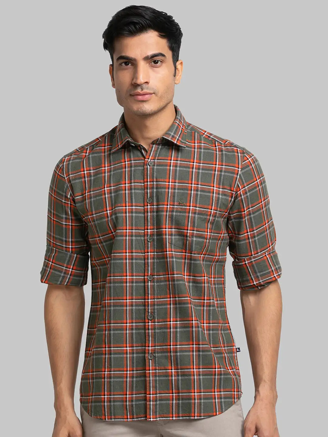 Men Slim Fit Green Shirt